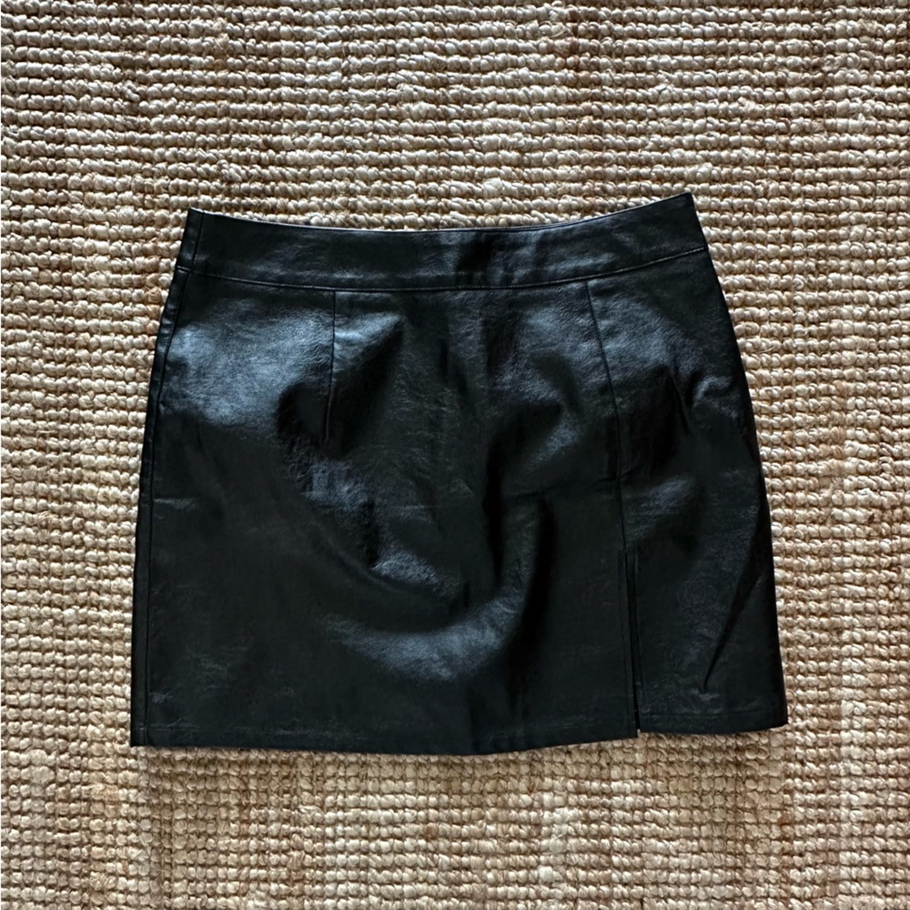 NWT! Black Faux Leather Skirt